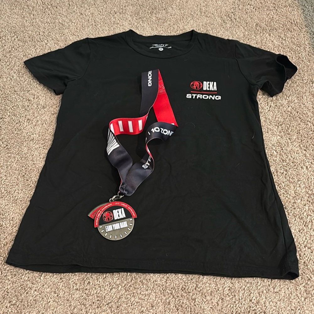 2023 Spartan Deka Strong Finisher Shirt & Medal